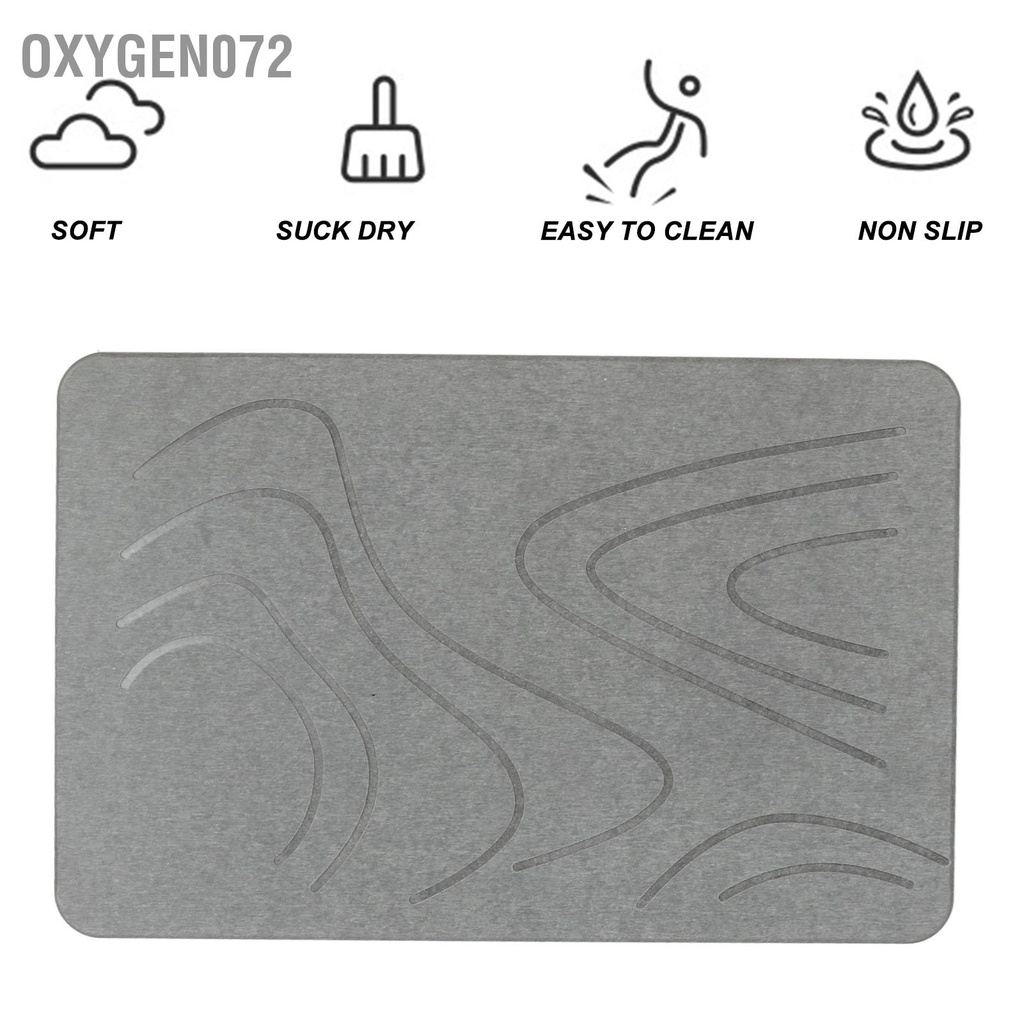 Oxygen072 Diatomaceous Trái Đất Thảm Nhà Tắm Chống Trơn Trượt Thấm Hút Nhanh Khô Nước Lót Chân Cho Bếp Sàn Phòng
