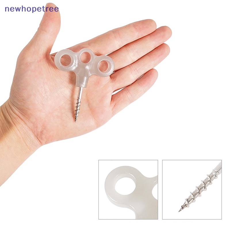 Ntvn Set 2 Đinh Ốc Ba Mắt Dạ Quang Bằng Thép Không Gỉ Dùng Cắm Trại Ngoài Trời / Lều Trại / Dây Thừng OIK