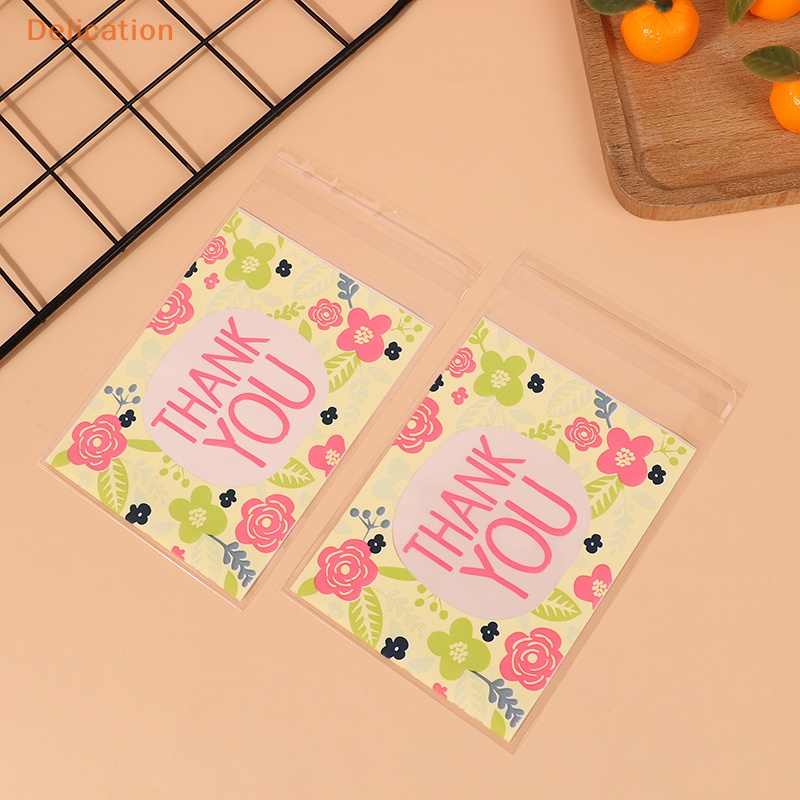 Bộ 100 túi gói bánh kẹo ELEBUY 10 * 13 cm in chữ Thanh You cho tiệc cưới/ ngày lễ tạ ơn