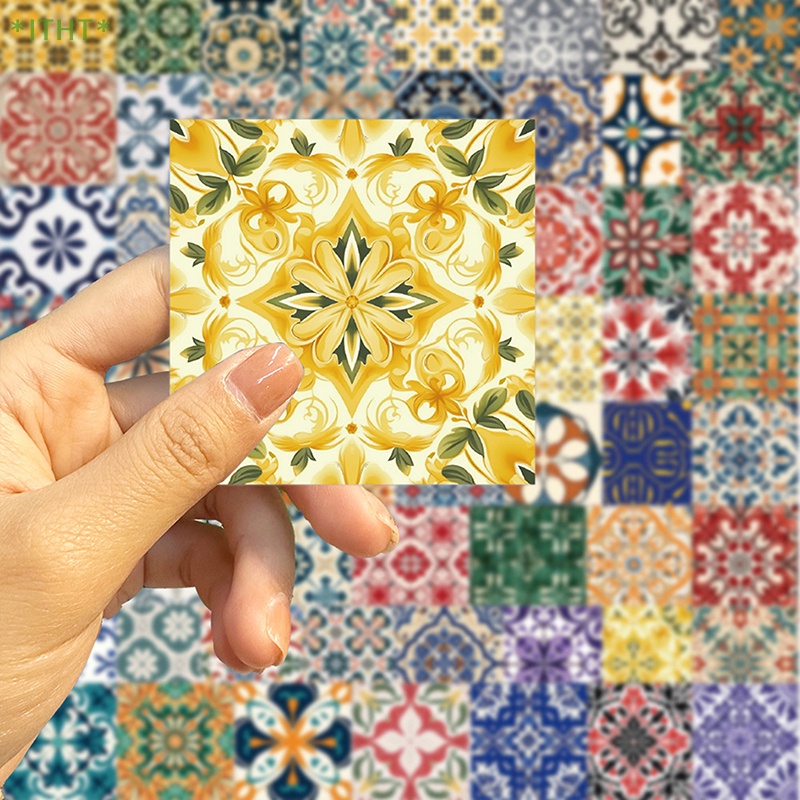 Bộ 62 Miếng Dán Họa Tiết Gạch Lát Graffiti Trang Trí Xe Hơi / Vali / Laptop / Album Sổ Tay DIY Mới