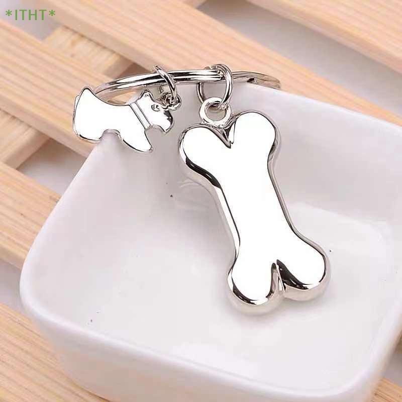 Móc Chìa Khóa Bằng Thép Không Gỉ Hình Xương Chó Và Động Vật Mới