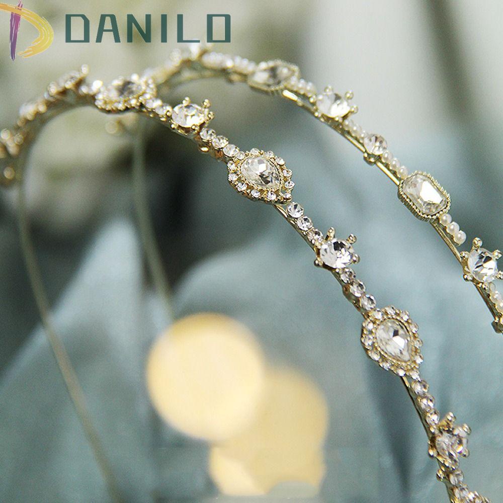 DANILO Cài Tóc Hình Vương Miện Cô Dâu Đính Đá Sang Trọng