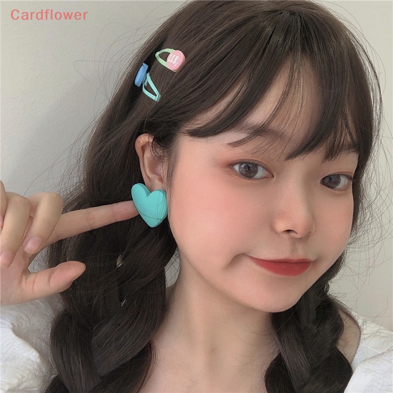 < Cardflower > Khuyên Tai Acrylic Hình Học Trái Tim Đỏ Cam Xanh Lam Vàng Phong Cách Bohemian Vintage Quà Tặng Tiệc Cưới Hợp Thời Trang Mới