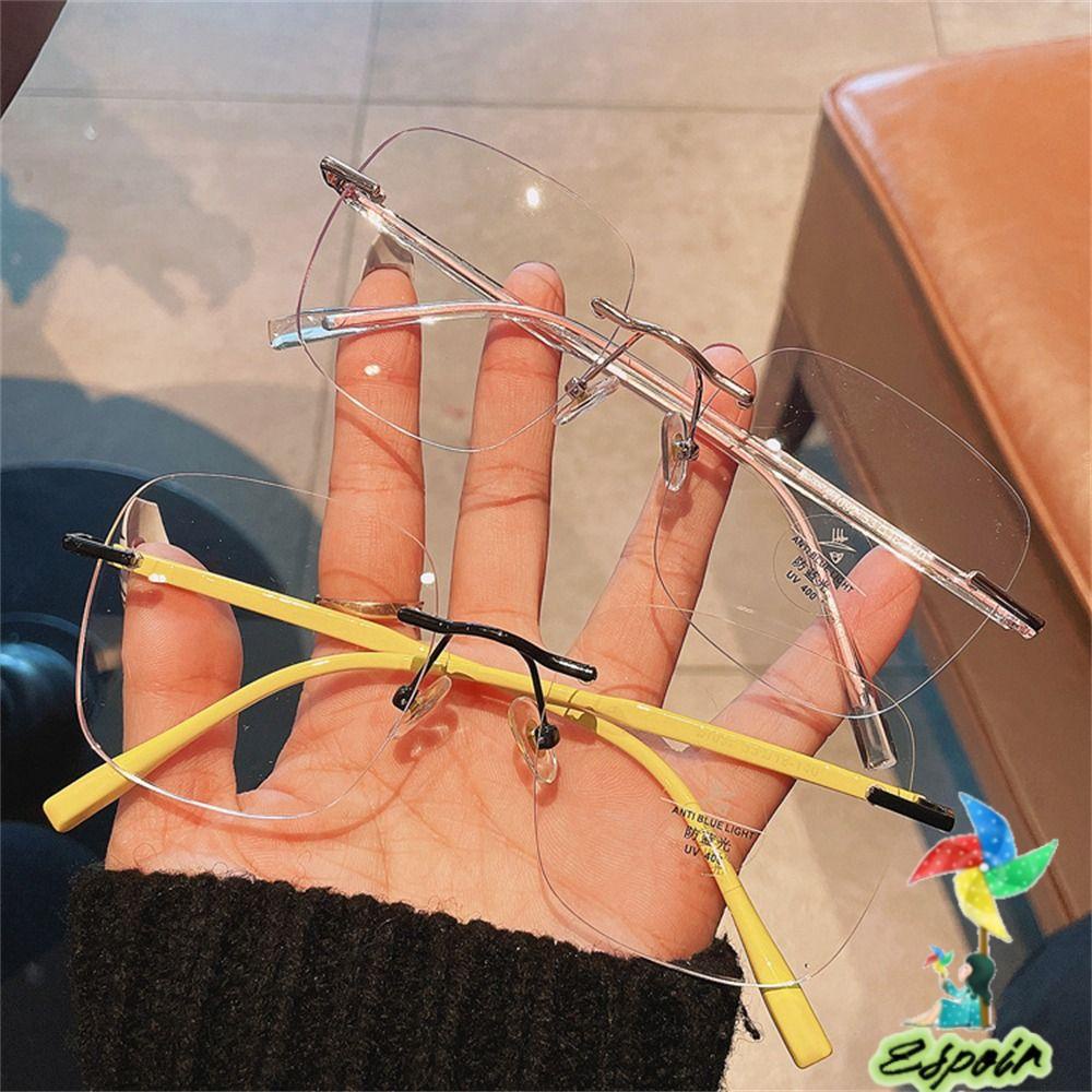 Kính Chống Ánh Sáng Xanh Không Gọng Kim Loại Siêu Nhẹ Thời Trang Cho Nam