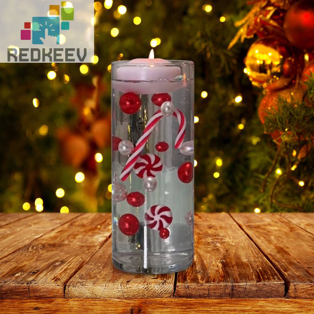 Bộ Lọ Đựng Nến Họa Tiết Giáng Sinh Nổi Bằng Acrylic Dùng Trang Trí DIY