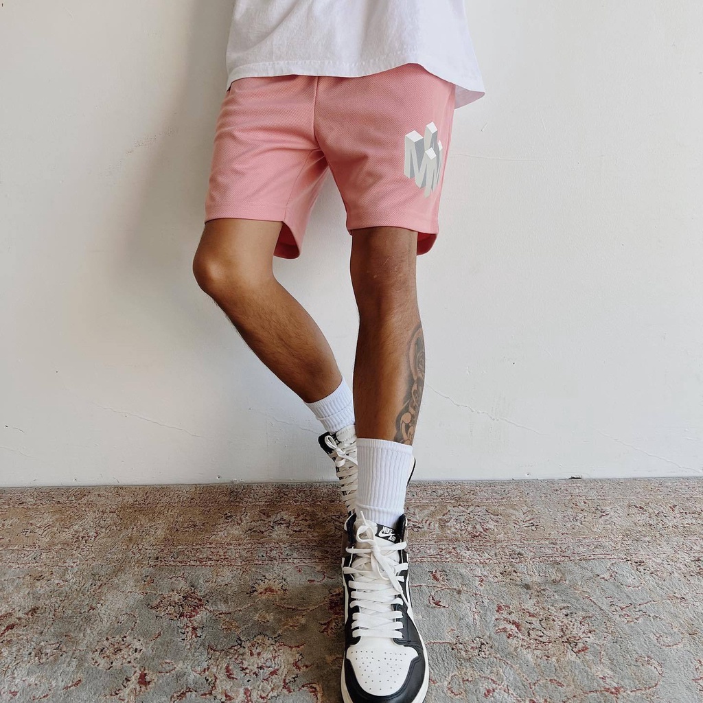 Quần Short Thể Thao Phối Lưới Thoáng Khí Thời Trang Đường Phố Cho Nam