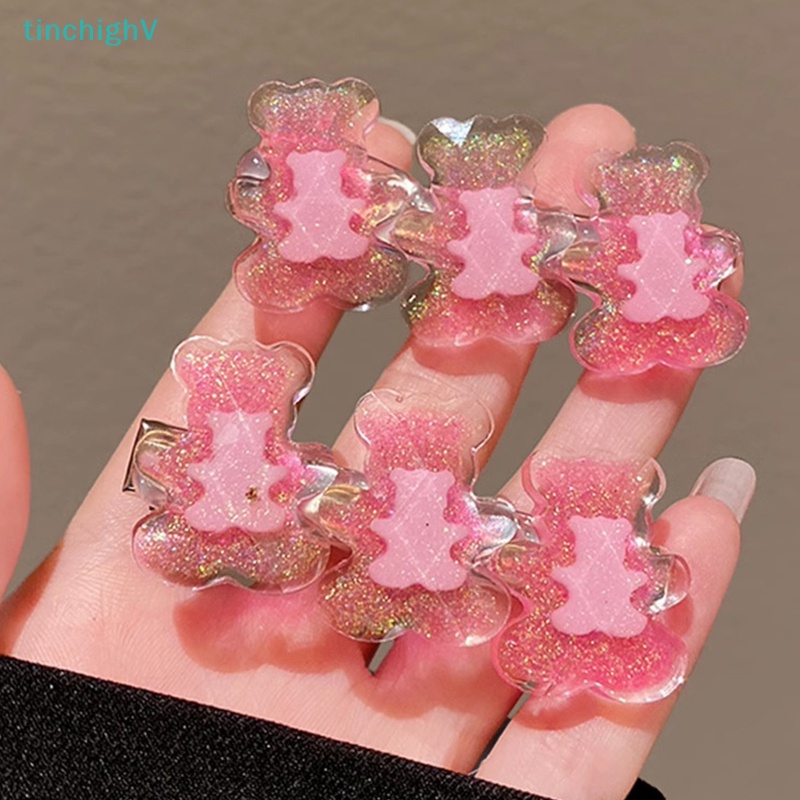 Kẹp Tóc Hình Gấu Nhỏ Lấp Lánh Thời Trang Mùa Hè Cho Nữ