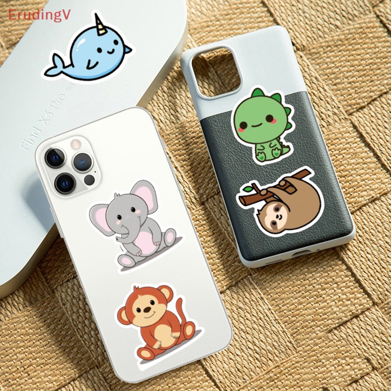 Bộ 50 Miếng Dán Hoạt Hình Động Vật Dễ Thương Trang Trí Vali / Laptop / Xe Hơi / Xe Máy