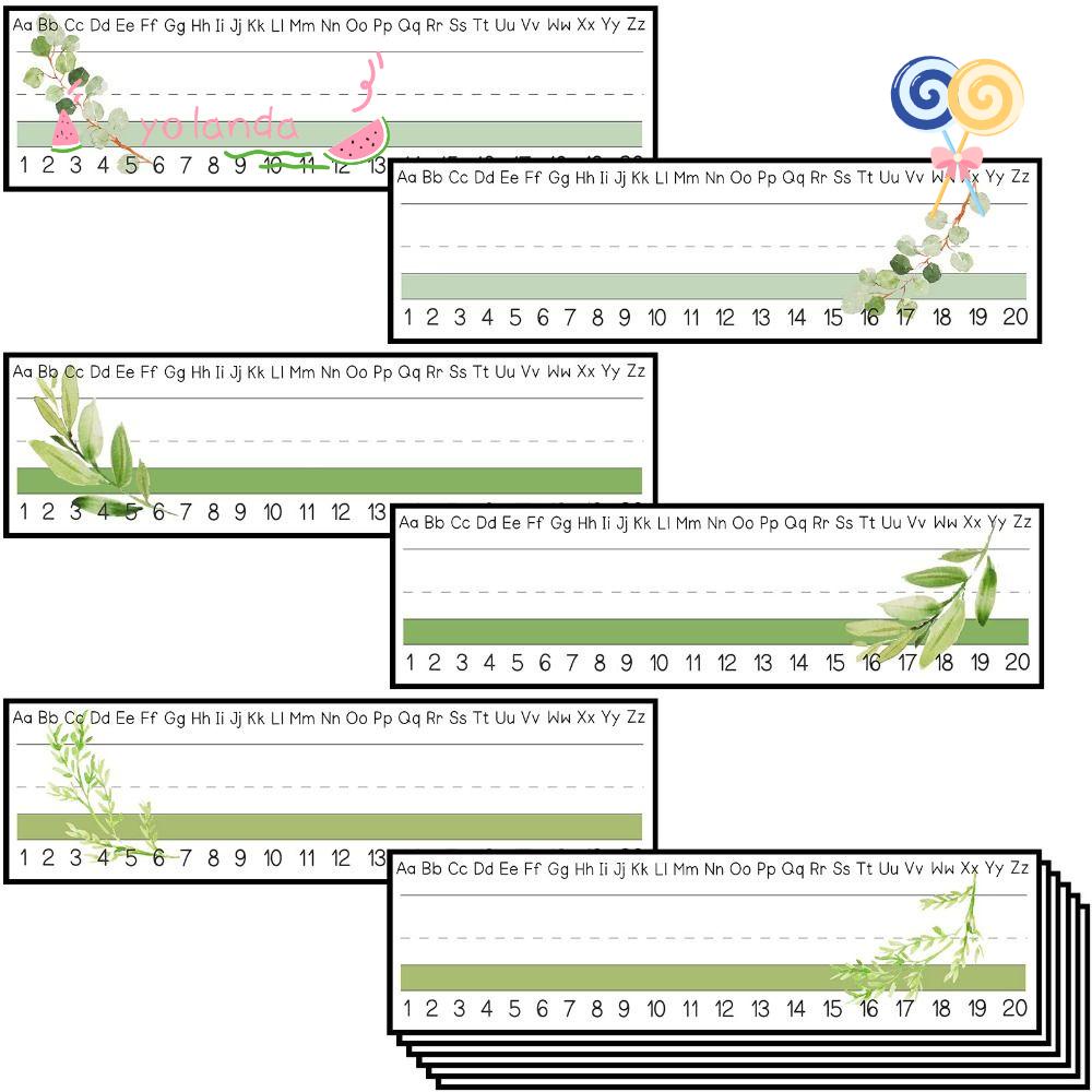 YOLA Giấy Ghi Tên Hình Lá Xanh 12 "x 4" Tiện Dụng