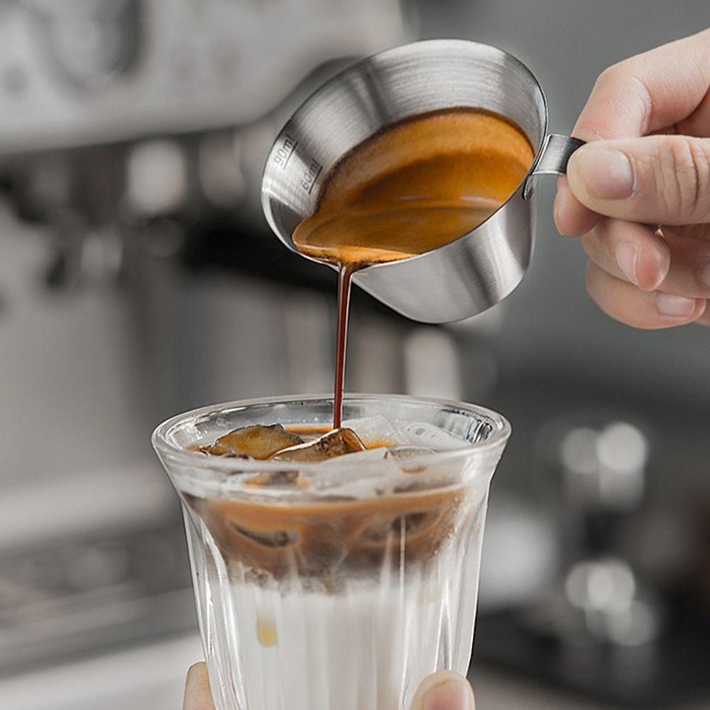 YOLA Cốc Đong Cà Phê Espresso Bằng Thép Không Gỉ Có Tay Cầm Tiện Dụng