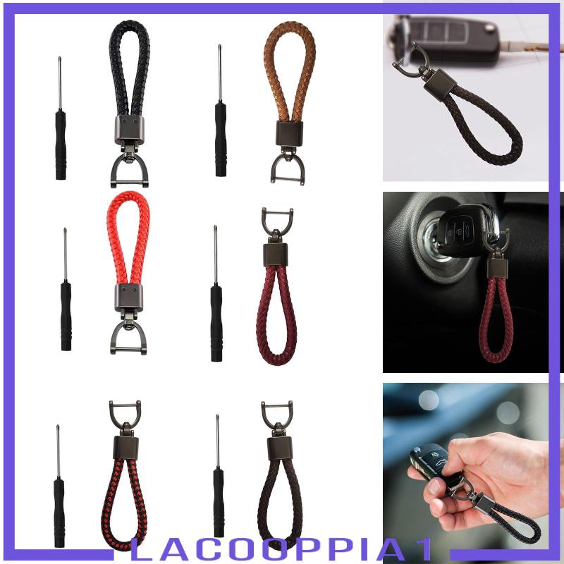 Móc Khóa Da PU Hình Chữ D Màu Đen Dành Cho Nam Nữ