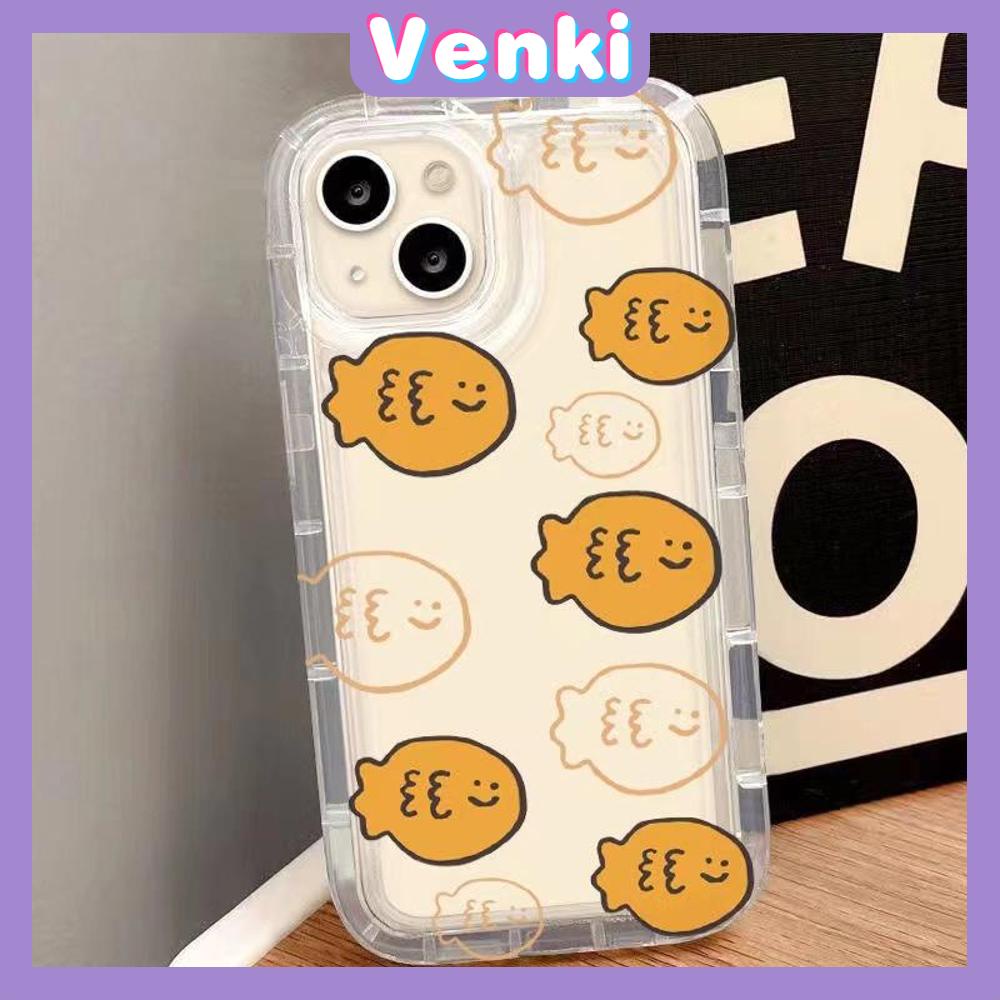 VENKI - Cho iPhone 11 Ốp Lưng TPU Mềm Trong Suốt Túi Khí Chống Sốc Bảo Vệ Camera Mèo Cá Vàng Dễ Thương Tương Thích Với iPhone 14 13 Pro Max iPhone 12 Pro Max XR XS 7Plus 8Plus