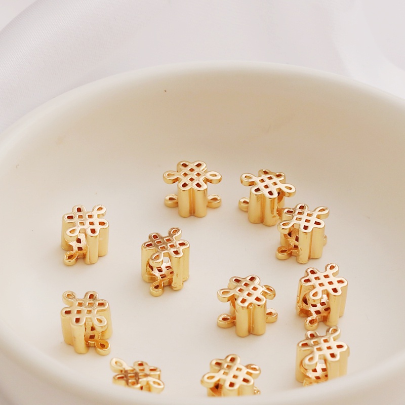 Hạt Xỏ Lỗ Mạ Vàng 14K 6 * 9mm Dùng Làm Trang Sức diy