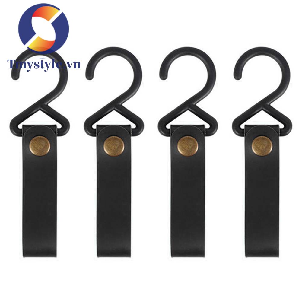 Set 4 Móc Treo Ba Chân Bằng Da PU Đa Ứng Dụng