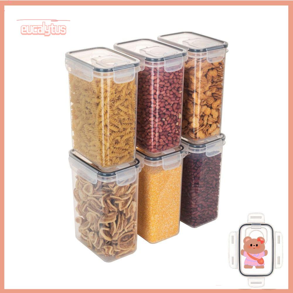 EUTUS Hộp Đựng Thực Phẩm Tươi Mới Bằng Nhựa Trong Suốt Chống Khí Kín Khí Có Nắp Đậy Sắp Xếp Gọn Gàng Cho Nhà Bếp