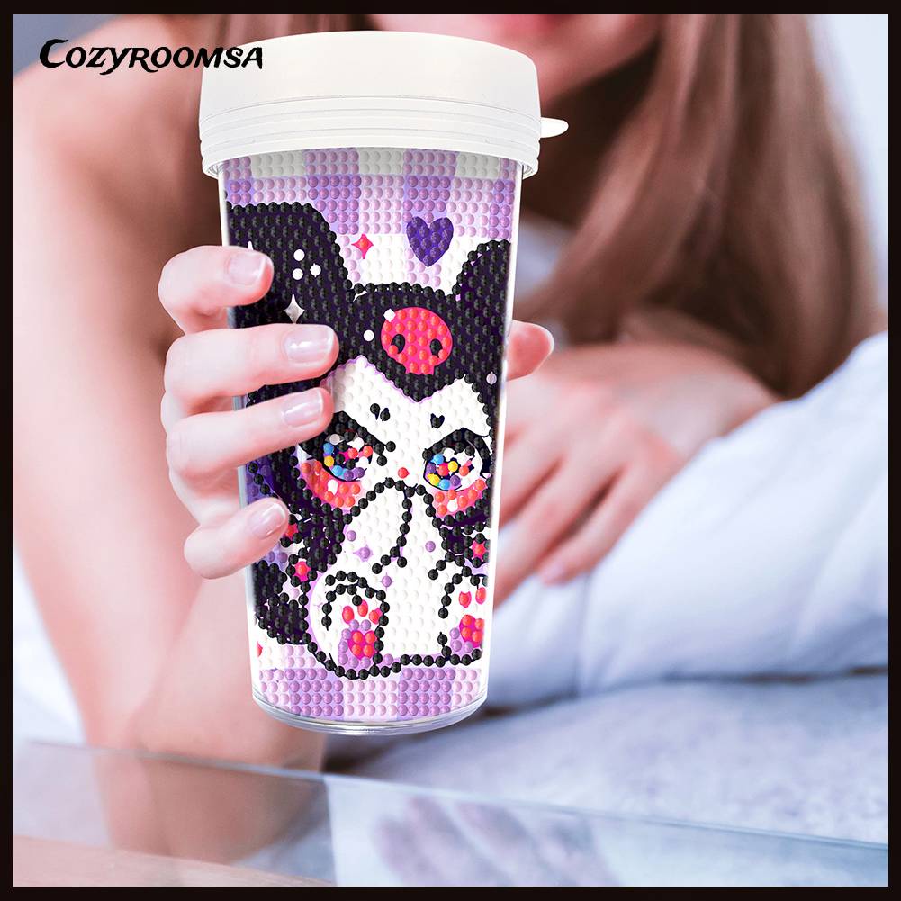 Cốc Nước Thể Thao Ngoài Trời Không BPA Chống Rò Rỉ Sơn Kim Cương DIY