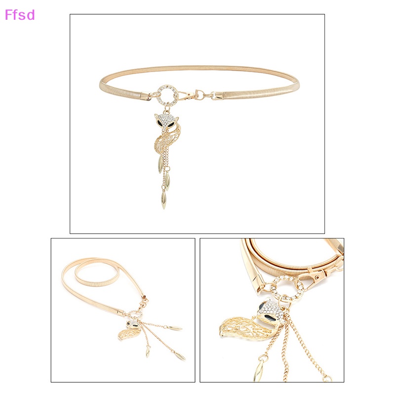 Thắt Lưng Dây Xích Tròn Bằng Kim Loại Màu Vàng Trang Trí Đầm / Quần Jean Cho Nữ