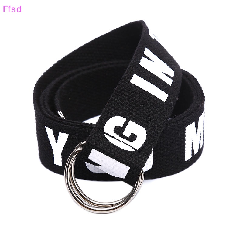 Thắt Lưng Vải Canvas Phối Vòng Chữ D Đôi Dài Thời Trang Harajuku Cho Nam Nữ