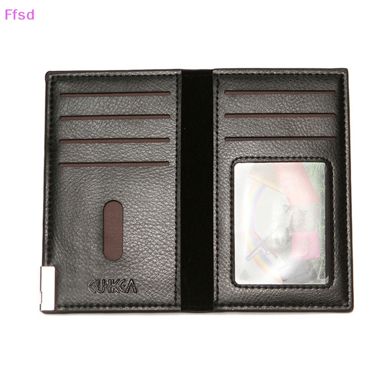 Ví Da PU Mỏng Đựng Thẻ / Tiền Xu Nhiều Ngăn Đa Năng Cho Nam {Ffsd}