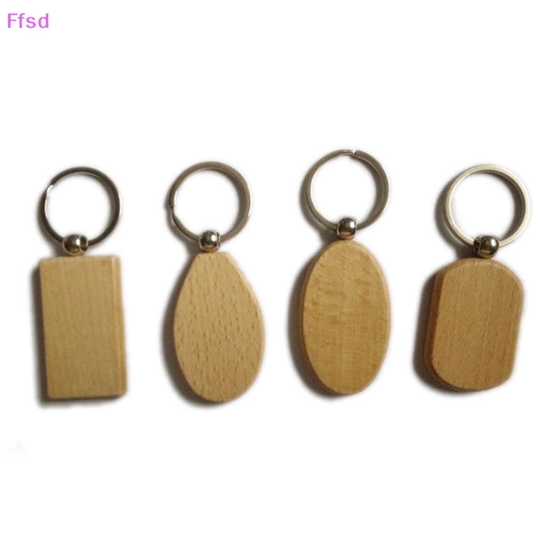 {Ffsd} Móc Chìa Khóa Gỗ Trơn Hình Tròn / Chữ Nhật Tự Làm Khuyến Mãi Từ Bán Chạy