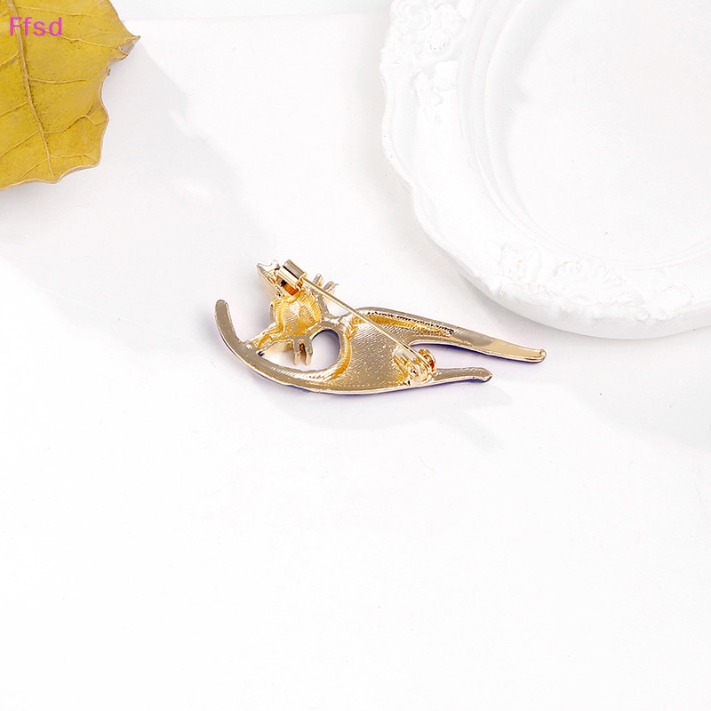 {Ffsd} Trâm Cài Áo Khoác Bằng Hợp Kim Tráng Men Hình Mèo Thời Trang Làm Quà Tặng Cho Nữ