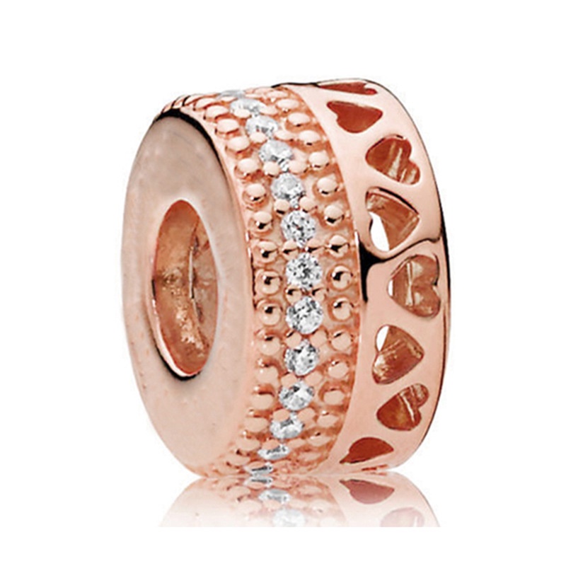 Hạt Charm Màu Vàng Hồng Đính Đá Thời Trang Dành Cho Nữ