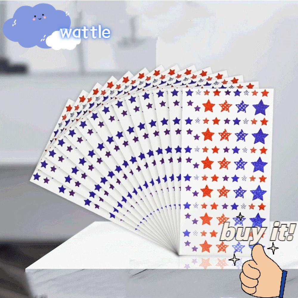 WATTLE Bộ 10 Tờ 900 Miếng Dán Hình Ngôi Sao Lấp Lánh Tự Dính Trang Trí Tiệc