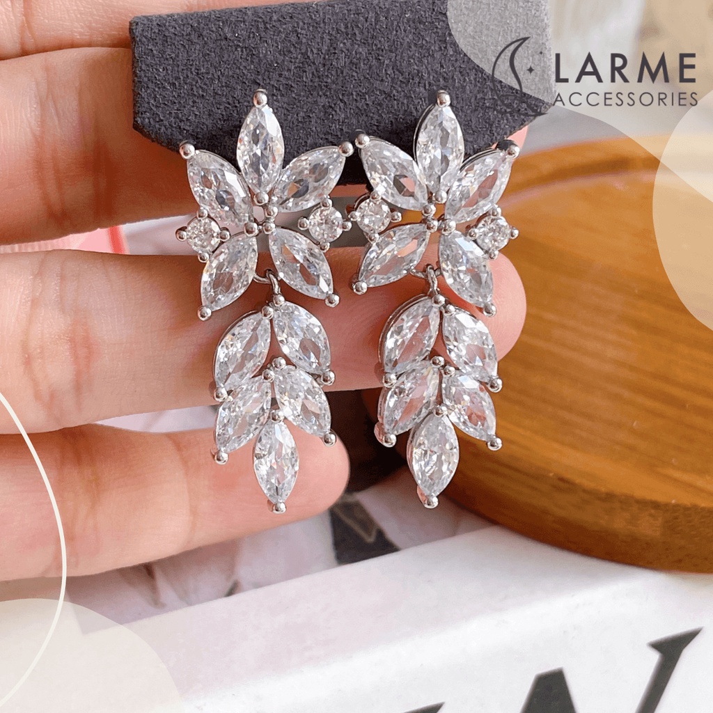 Khuyên tai nữ dáng dài phong cách sang trọng dự tiệc larme accessories -KT0245