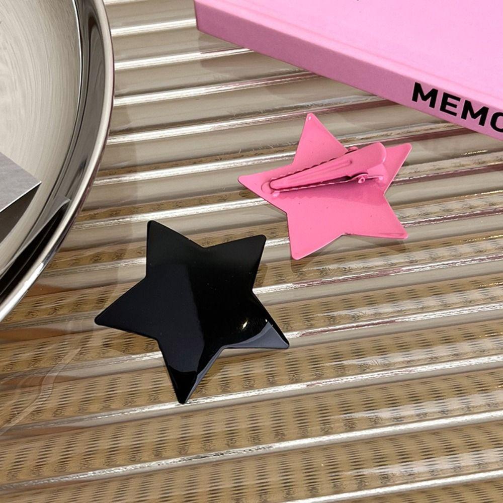 OCEANMAP Kẹp Tóc Ngôi Sao Năm Cánh Bằng Kim Loại Y2K Đơn Giản Cho Nữ Dự Tiệc