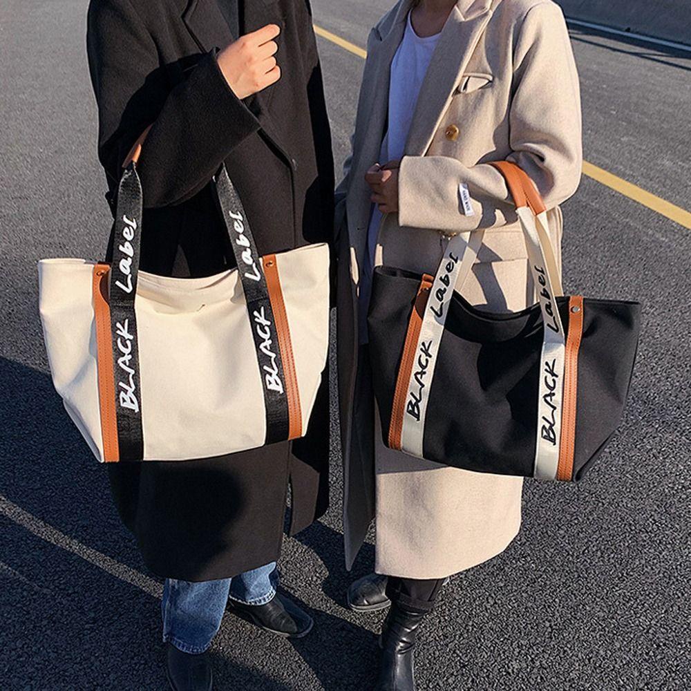 MIQUEL Túi Xách Canvas Cỡ Lớn In Chữ Thời Trang Cho Nữ