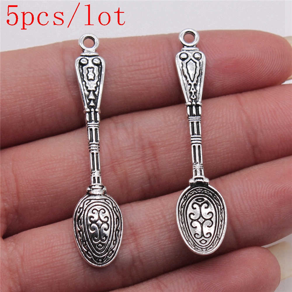 Charms Mặt Dây Chuyền Hình Muỗng Nĩa Diy
