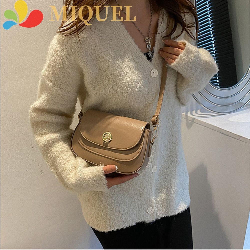 MIQUEL Túi Đeo Chéo Da PU Phong Cách Hàn Quốc Đơn Giản Thời Trang Cho Nữ