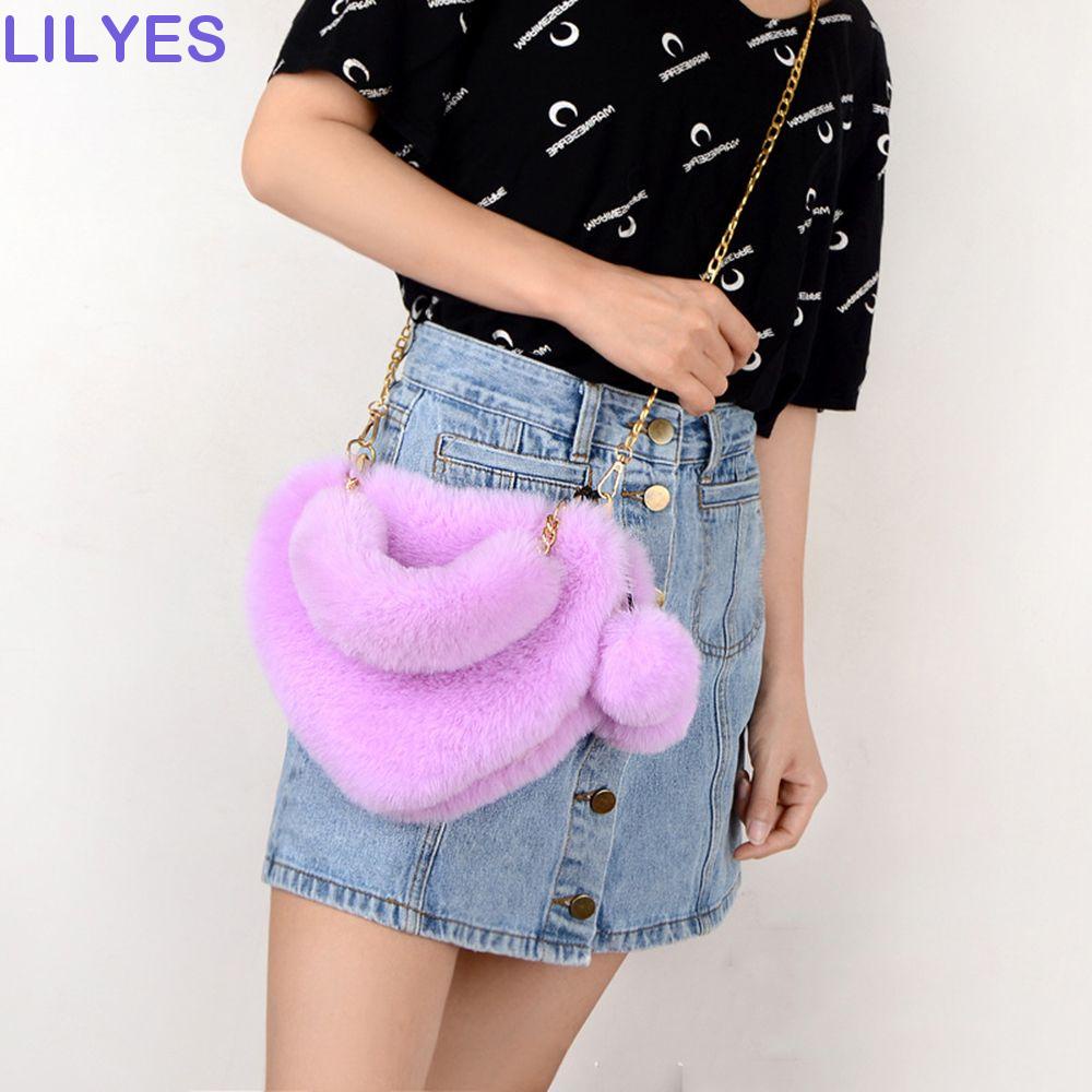 LILYES Túi Đeo Chéo Vai Hình Trái Tim Dễ Thương Cho Nữ