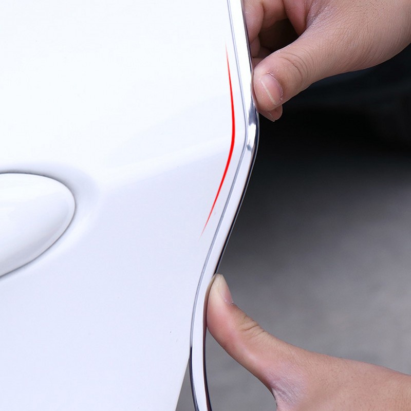 Dải Dán Viền Cửa Xe Hơi Hình Chữ U Mạ Điện Bóng Chống Va Chạm 5m