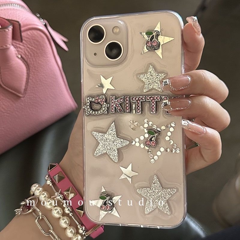 Ốp Điện Thoại Mềm Chống Rơi In Hình Mèo XINGX Kitty Đính Đá Cho Iphone13 14promax 12 11 Xs 8P