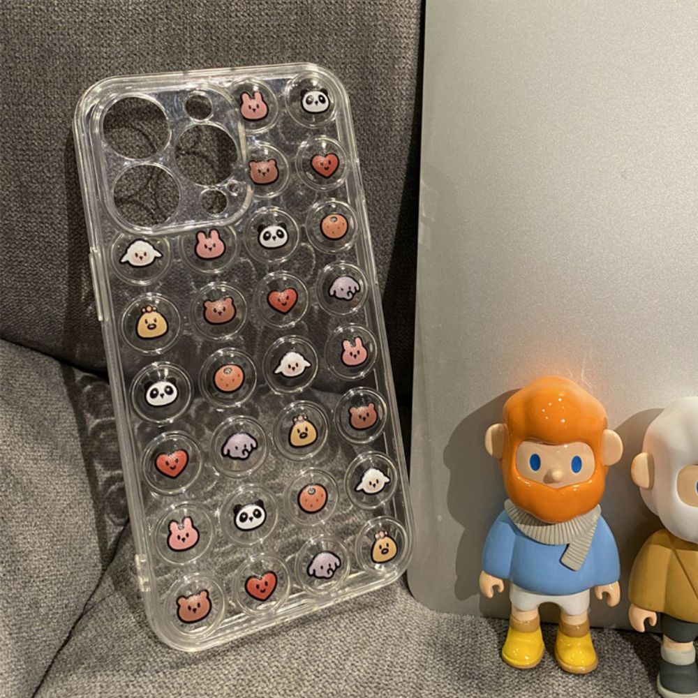 Ốp Điện Thoại Dẻo Trong Suốt Họa Tiết Hoạt Hình Bong Bóng 3D Chống Sốc Cho IPhone 14 11 12 13 Pro Max X XR XS 7 8 Plus