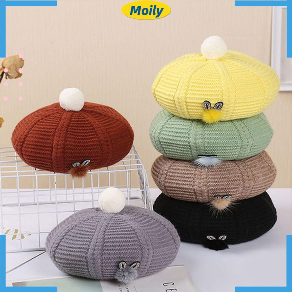 MOILYVN Mũ Beret Màu Trơn Phong Cách Thời Trang Vintage