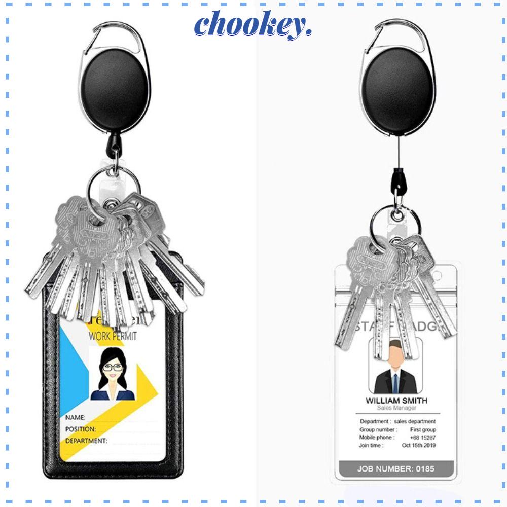 CHOOKEY Móc Chìa Khóa Bằng Da PU Có Thể Thu Gọn Tiện Dụng Thẻ
