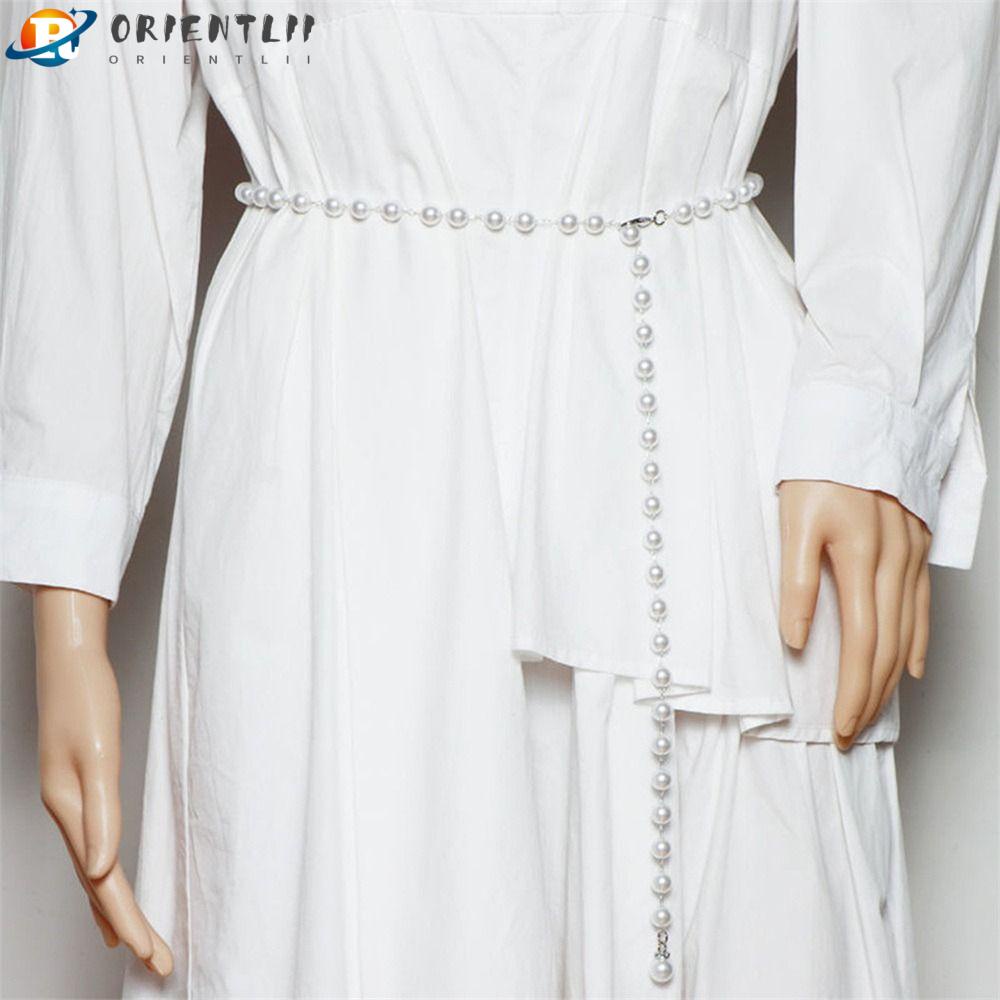 ORIENTLII Thắt Lưng Màu Trắng Phong Cách Bohemian Thời Trang Cho Nữ