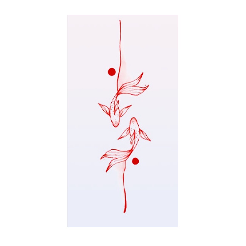 Hình Xăm Dán Tạm Thời Chống Nước Hình Cá Chép Nhỏ Thanh Lịch