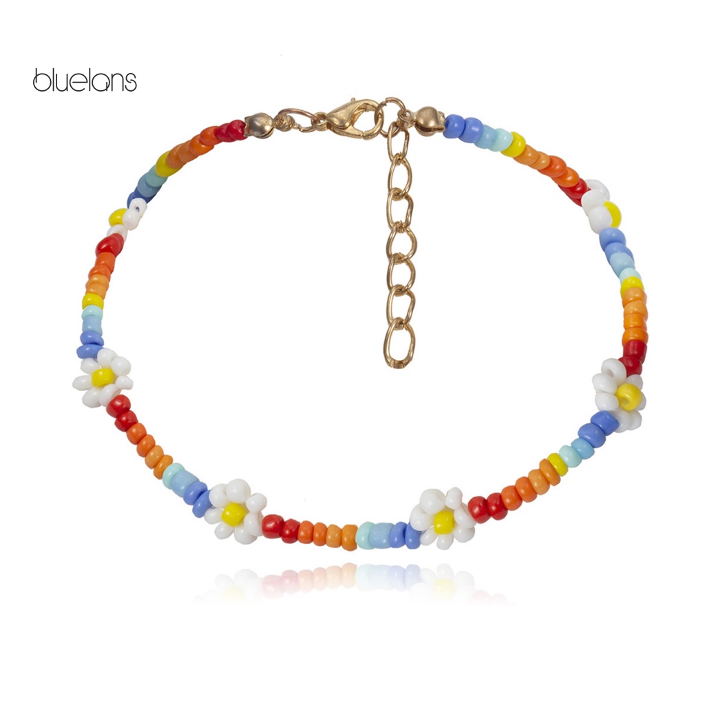 Vòng cổ Hạt Nhiều Màu Hình Hoa Nhỏ Dễ Thương Phong Cách Bohemian Thời Trang Cho Nữ