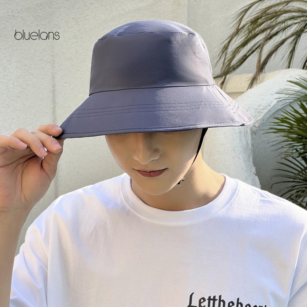 Nón Vành Tròn Màu Trơn Thoáng Khí Chống Gió Thời Trang Unisex