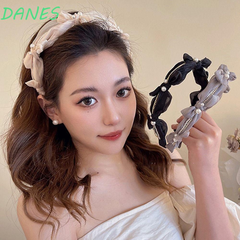 DANES Băng Đô Cài Tóc Đính Nơ Phong Cách Retro Cá Tính Cho Nữ