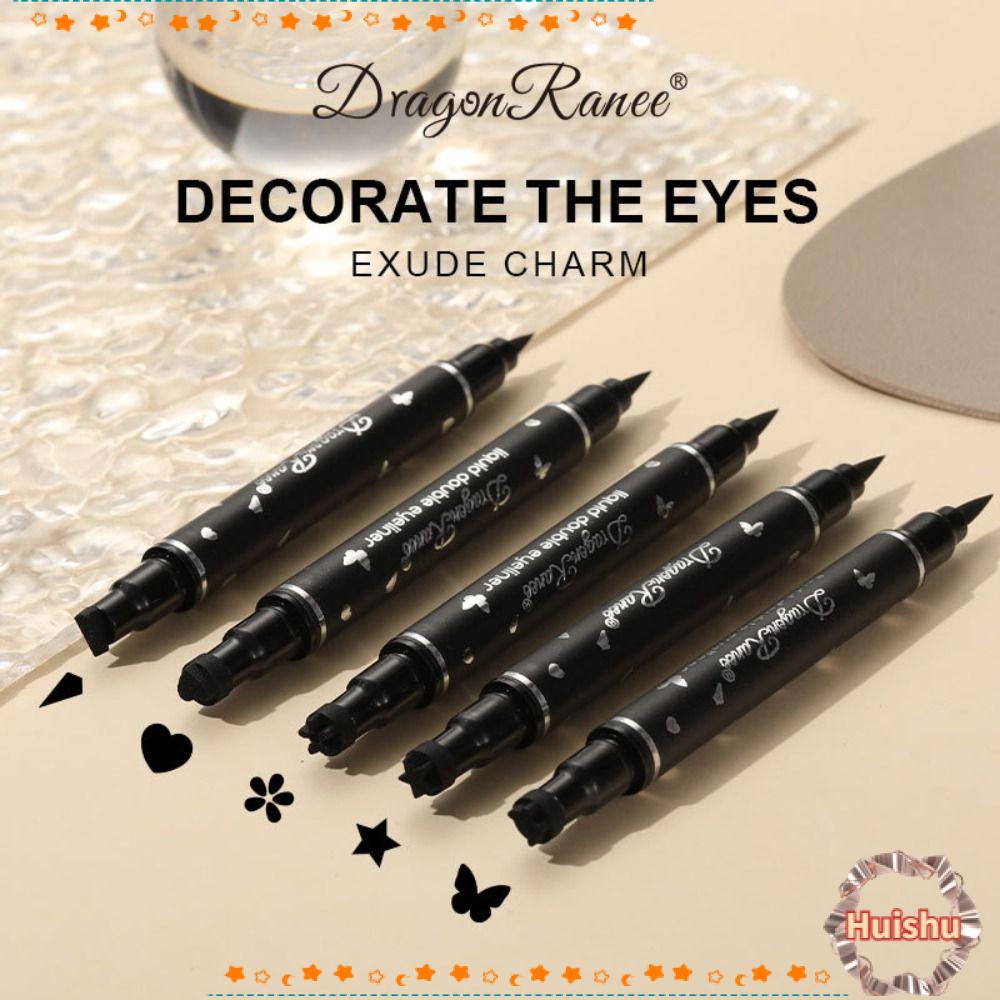 HS Set 2 Bút Kẻ Mắt Dạng Đóng Dấu Hai Đầu Kháng Nước Trang Điểm Tiện Dụng