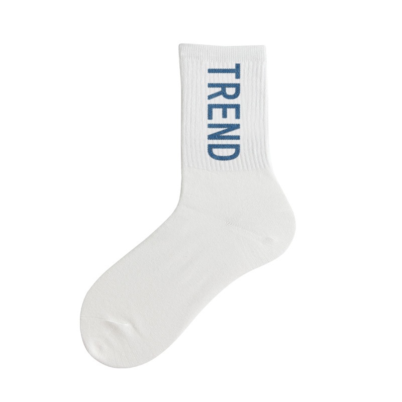 Vớ Cotton Cổ Vừa Thấm Hút Mồ Hôi In Chữ Màu Trắng Thời Trang Xuân Thu Cho Nữ