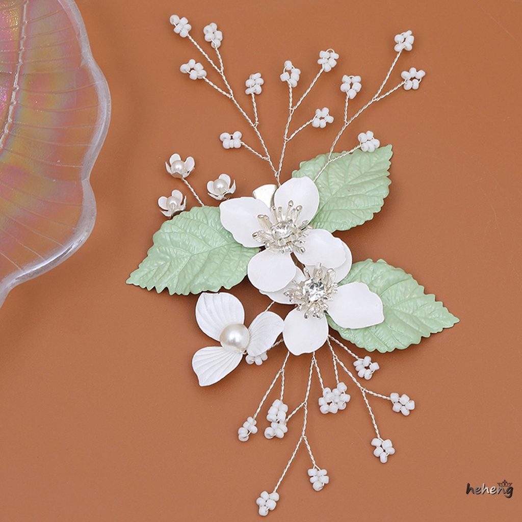 Kẹp Tóc Mỏ Vịt Hình Hoa Lá Đính Đá Lấp Lánh