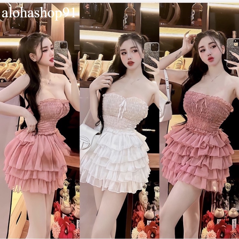 SET ÁO ỐNG CÚP NGỰC KÈM CHÂN VÁY NHIỀU TẦNG alohashop91