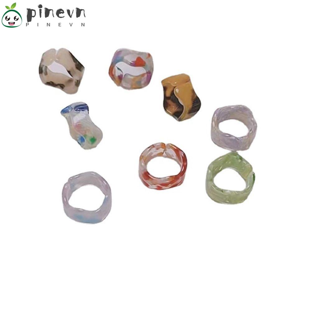 PINEVN Nhẫn Acetic Acid Dạng Mở Điều Chỉnh Được Nhiều Màu Sắc Cho Nữ