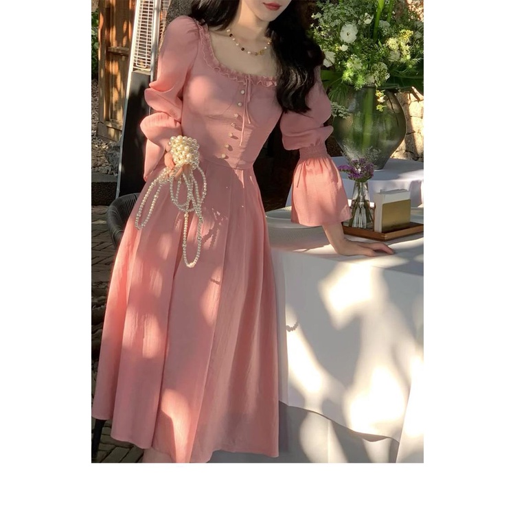 Đầm Hồng Thời Trang Pháp 2023 Mới Mẻ Nữ Tính Ngọt Ngào