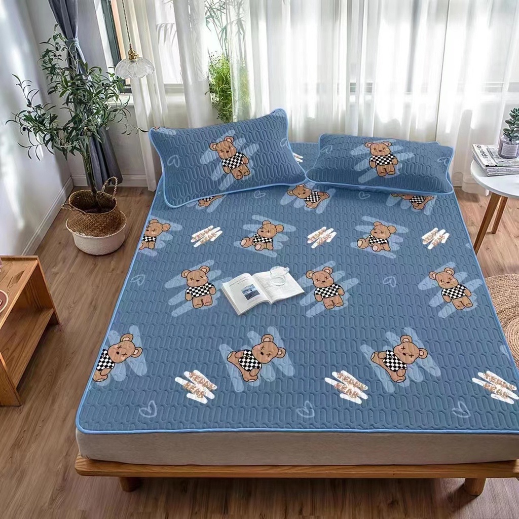 Chiếu điều hoà cao su non 3D chống nóng lưng kèm 2 vỏ gối nằm chiếu điều hòa cho bé mát lưng không nhăn nhúm